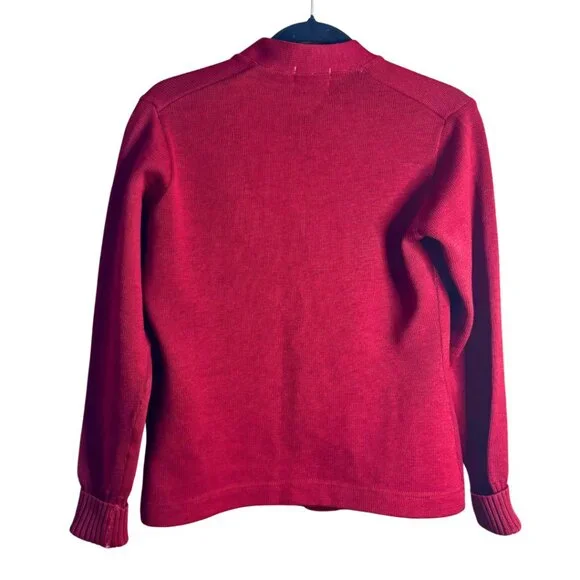 Pitzer & Warwick Vintage Varsity Cardigan Wool Letterman Sweater SA 41 Red - Picture 3 of 9